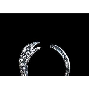 Sterling Silver Eagle Feather Open Ring Men’s Size 9 Adjustable Statement